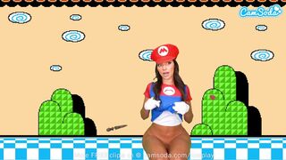 Sisi Rose méretes fenekű cosplayje super mario makerben bula squirt órással
