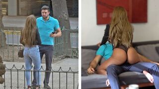 Forró venezuelai csajszika barna tangában kapja meg a gazdag gringo faszát